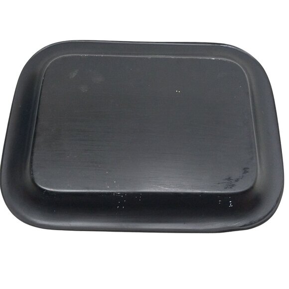 Vintage Metal Toleware Tray Woman Feeding Swan Black Gold Mid-Century Hand Paint - Picture 9 of 9